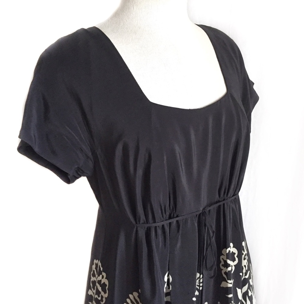 Anna Sui for Anthropologie Black & Ivory Graphic Dress